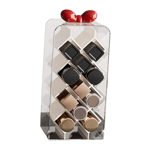 Fazvncv Caja de maquillaje funcional transparente con secciones desmontables para pintalabios, brochas y botellas pequeñas, apilables, almacenamiento de belleza