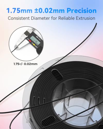 Image of VOXELAB HS PLA+ Filament 1.75mm, High Speed PLA Plus 3D Printer Filament, 1kg (2.2lbs) for Most FDM 3D Printers, Enhanced Toughness & Smooth Printing, Superior Layer Adhesion（Black）