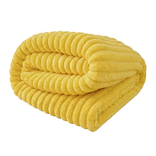 Emotional Support Blanket Yellow Small Size Security Calming Dog Blanket Faux Rabbit Fur Polyester Material for Miniature Cats and Dog Indoor and Outdoor Use (Bright Yellow 70*100 cm/27.55*39.37in)