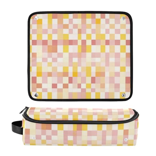 Bolso de viaje para herramientas de cabello con tapete removible resistente al calor, organizador grande para plancha, rizador, secador - Amarillo Oro Rosa miniatura 3