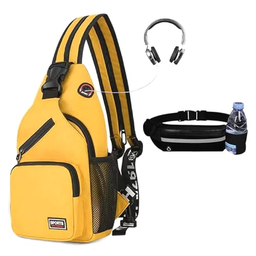 JENAGREEN Cross Body Bag Sling Backpack Bag,Crossbody Bag Chest Bag with Belt Waist Pack for Women Man