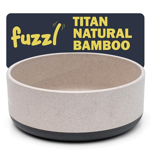 Fuzzl Titan, ciotola in bambù e gomma, base 22 cm, ultra aderente, grigia, ecologica, antibatterica, durevole, atossica, per cani
