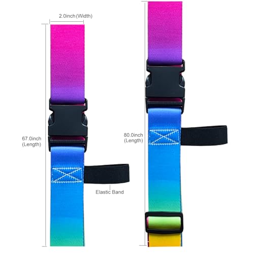 Image of Luggage Straps for Suitcases TSA Approved Easy Pack Organized Suitcase Strap, Luggage Strap, Luggage Belt Strap, Bag Straps for Luggage. Buckle Straps Travel Accessories (Colorful)