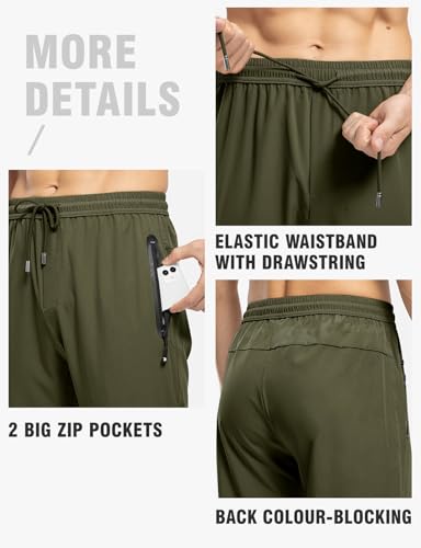 Image of TBMPOY Men's Outdoor Lightweight Hiking Mountain Pants Running Active Jogger Pants