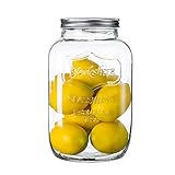 Diamond Star 2 Gallons Mason Jar with Aluminum Lids, Large Glass Wide Mouth Canning Food Storage...