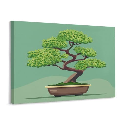Toile murale de feuilles en éventail pour salon chaleureux