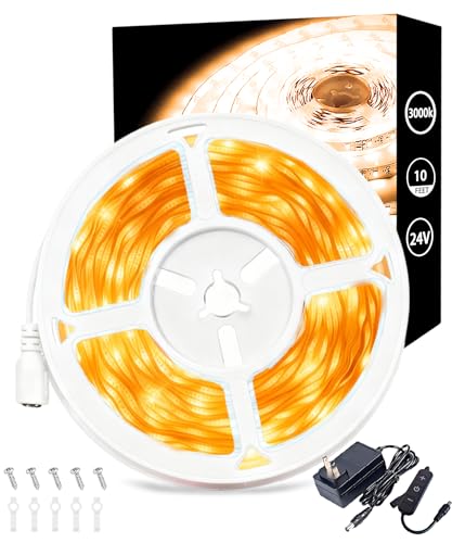 Image of 3000K Warm White Led Lights Strip Rope Lights for Housewarming Party Indoor Decor Cuttable Strip Lights for Baby Room Bedroom Bathroom Living Room Kitchen Ceiling Wall Vanity Mirror Decoration