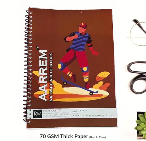 Image of A4 Size 200 Pages Spiral Binding Notebook set of 12 Combo | Unruled Register Notebooks for Students & Office | Spiral Register for Writing & Note-Taking