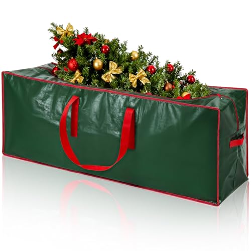 Chyaya Saco de armazenamento para árvore de Natal, armazena árvore de Natal artificial de 7,5 pés, 122 x 50 x 38 cm, resistente, impermeável, ampla abertura, grande caixa de armazenamento