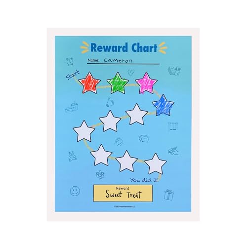 Color The Stars - Reward Chart for Kids (10 Sheets Included) - Child Gets Reward When They Complete a Sheet - Behavior Chart - Incentive Chart - Rewarding Kids at Home