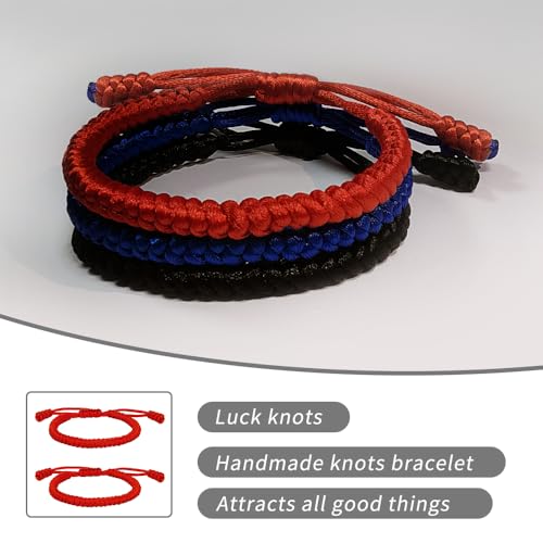 Red Bracelets for Women Protection Red Protection Bracelet Valentines Gift Red String Bracelet String Men 2PCS Valentines Day Gift for Couple Friend Gifts for Women Birthday Gifts Red Blue Black3