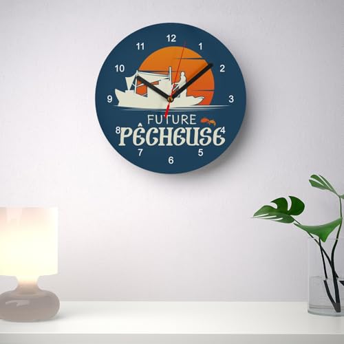 Horloge en Verre Future Pêcheuse Cadeau Idéal Thème Marin - 4