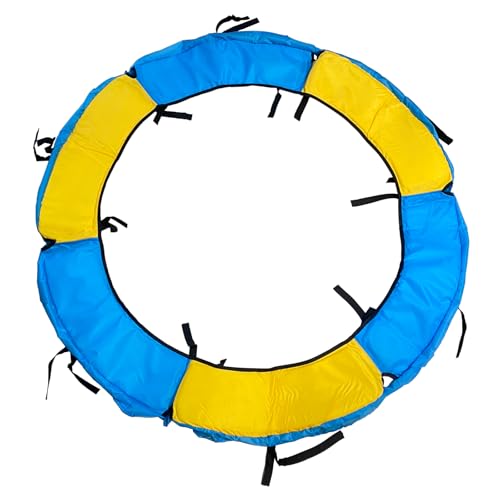 XATAMIO Trampoline Spring Cover,55 60 Inch Replacement Trampoline Safety Pad Tear-Resistant for Round Trampoline Frame (Yellow & Blue Mixed Color, 60 Inch)