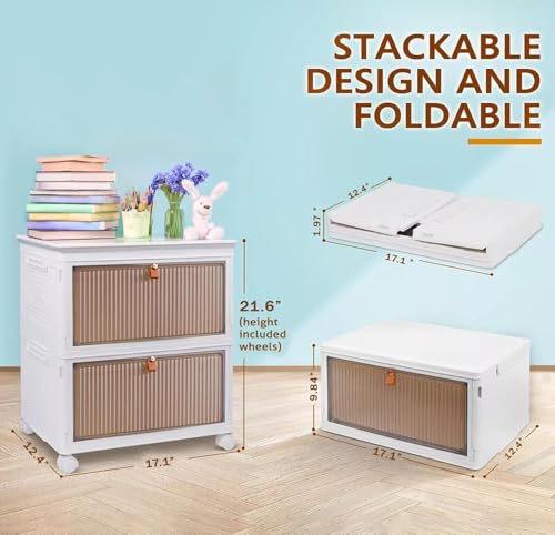 Image of YASONIC ๐ฎ ๐ง๐ถ๐ฒ๐ฟ Foldable Plastic Rack for Storage /Kitchen Cupboard /Versatile and Sturdy Wardrobe for Clothes /Multipurpose Storage Organizer /Closet for Bedroom /Living Room /Laundry Room (Beige)