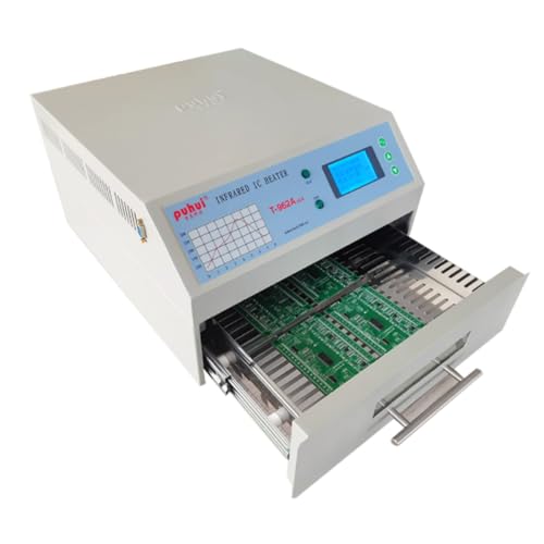 Huikizne Reflow Oven T-962A, 110V 1500W Reflow Soldering Station, Micro-computer Control Reflow Soldering Machine with 11.8x12.6 Inch Soldering Area