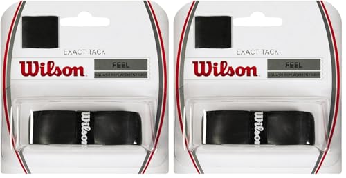 Wilson Squash-Griffband, Exact Tack Grip, Ersatzgriffband, Schwarz, WRR937200, 1 Stück (Packung mit 2) – Ansicht 1