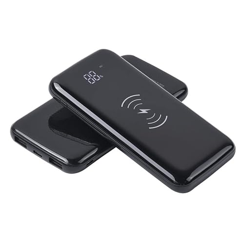KaruSale Qi Wireless Power Bank 10W 50000mAh 2 USB Output Fast Charger Portable Battery Pack Black