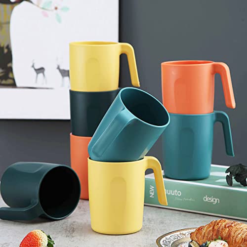 Kyraton Plastic Mug Set 8 Pieces, Unbreakable And Reusable Light Weight Travel Coffee Mugs Espresso Cups Easy To Carry And Clean Microwave Safe Bpa Free Dishwasher Safe (Mutil Color) #TOP1
