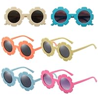 6 Stück Sonnenbrille Kinder, Blumenbrille Blumenform Kinder, Baby Sonnenbrille, Kindersonnenbrille, Babys, Lustige, Retro Polarisierte UV Schutz für Mädchen, Jungen, Party Geschenk Outdoor Strand