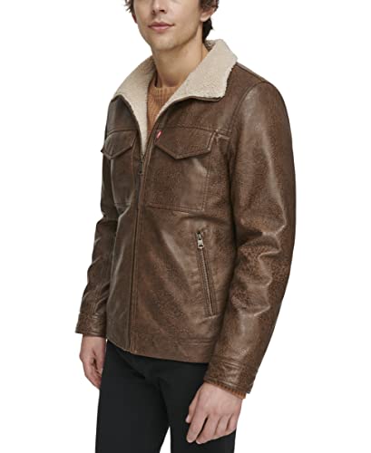 Levi's Men's Faux Leather 2-Pocket Sherpa Lined Jacket3