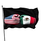 3x5 Ft Square Flags With Brass Grommets Apply Usa Vs Mexico Flag Boxing Gloves Banner Outdoor Sign Poster Backdrop Wall Decorative Garden Yard House Dindoor
