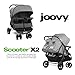 Joovy Scooter X2 Side-by-Side Double Stroller Featuring Dual Snack Trays, One-Handed Fold, Multi-Position Reclining Seats, Adjustable Leg Rests, and in-Seat Storage (Charcoal)