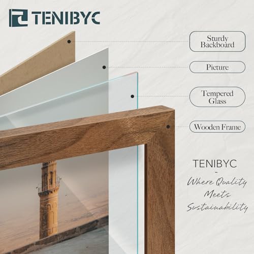 16x20-Poster-Frame-3-Pack-with-HD-Glass-Brown-Walnut-Natural-Solid-Wood-Picture-Frame-Wall-Gallery-Frame