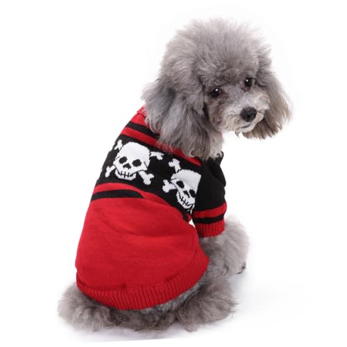 Disfraz Halloween Suéter Perro Calavera XL Rojo miniatura 7