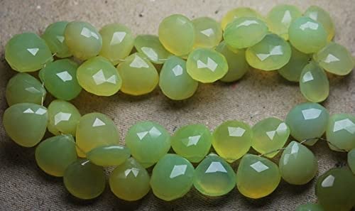 Prehnite Chalcedony en perle cœur facetté 11mm pour fil bijou LKBEADS