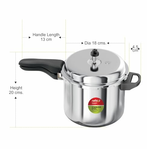Image of Nolta HS DELIGHT (3 Ltr) Pressure Cooker, ISI Certified Induction Cookware, 5yr Warranty, Stainless Steel with Faster Cooking & Saves 60% Energy & Time