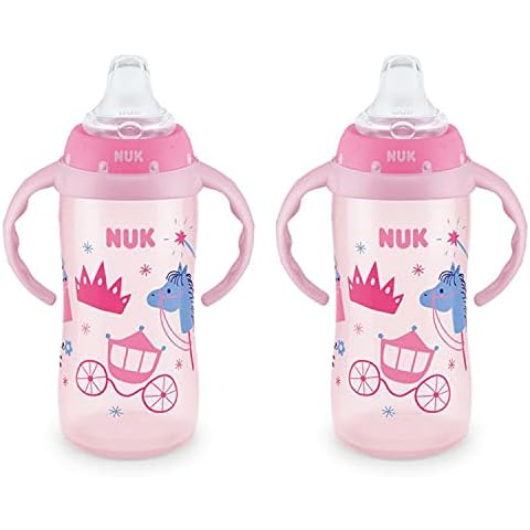 NUK Learner Cup, 10 oz, 8+ Months, 2 Count – BPA Free, Spill Proof Sippy Cup Cover