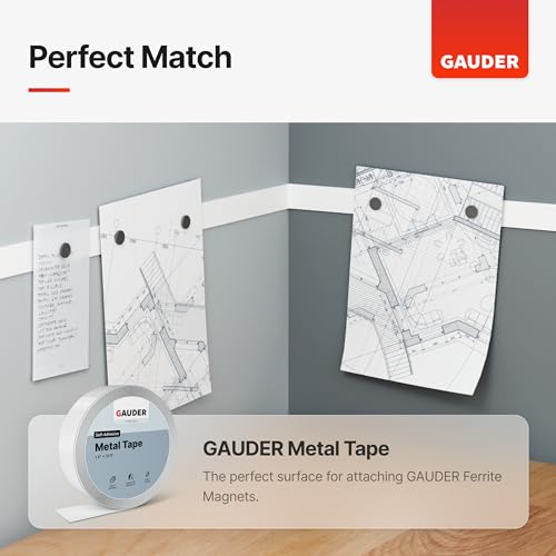 GAUDER Black Magnets for Crafts | Ceramic Industrial Magnets Strong | Ferrite Magnets for Fridges, Whiteboards and Notice Boards (54 pcs)