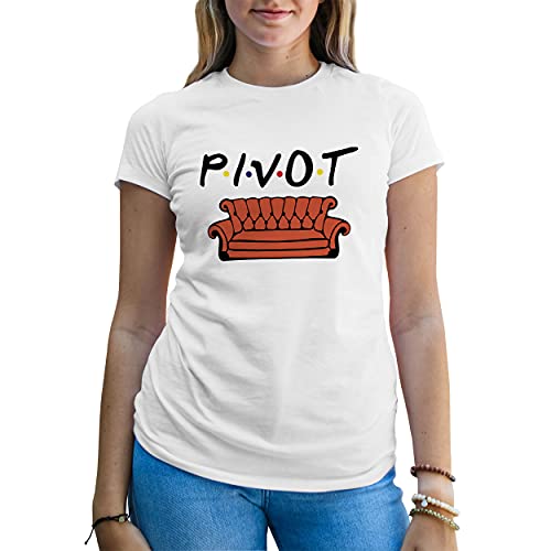 Pivot Sofa Friends TV Series Camiseta De Mujer Blanca Size XL