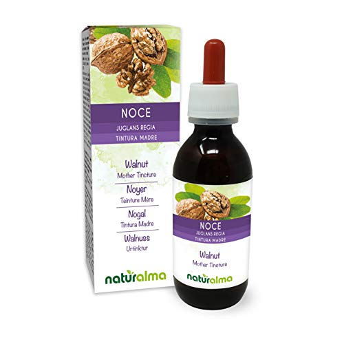 Noyer (Juglans regia) écorce des fruits ou péricarpe (brou de noix) et feuilles Teinture Mère sans alcool Naturalma | Extrait liquide gouttes 120 ml | Complément alimentaire | Végétalien ou végan Cover
