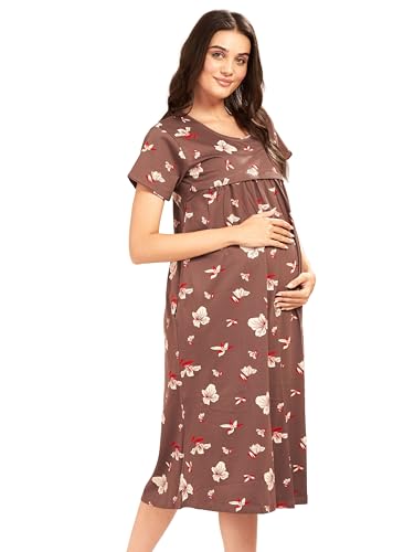 Image of AV2 Women Cotton Calf Length Feeding Nighty