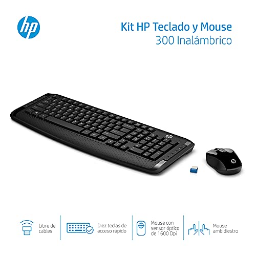 Teclado y ratón inalámbrico HP con sensor de 1600 dpi para mayor precisión 2