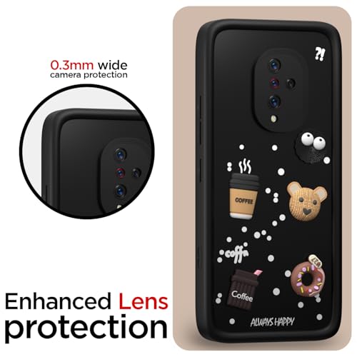 Image of Pikkme Back Cover for Vivo S1 Pro | Cute Fun Cartoon 3D Bear Silicone Full Body Protection Bumper Case (Black)