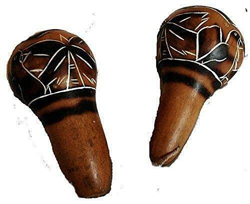Terrapin Trading Fair Trade Amazonian Wooden Shaman Calabash Hand Rattle Maraca