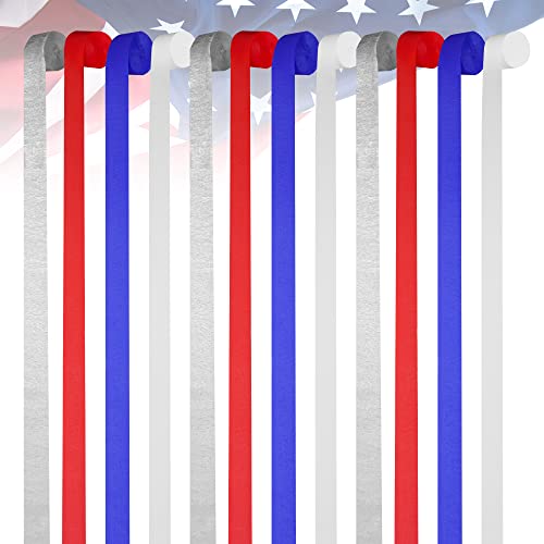 10 Rolls Patriotic Decorations Crepe Paper Streamers, 4Th Of July Streamers, 810-Feet Red White Blue Hanging Party Decoration, No Accidental Rips Crepe Paper For Independence Day Memorial #TOP2