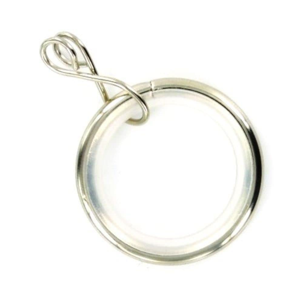 Merriway BH05512 (24 Pcs) Silent Running Curtain Drapery Pole Rod Ring Loose Eye Chrome Inner Dimension 32mm - Pack of 24 Pieces