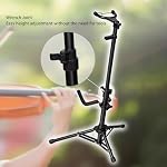 Violin Stand, Adjustable Height Violin Stand with Bow Holder, Aluminum Alloy Instrument Stand Ukulele Stand with Lock Buckle on the Top for Ukulele, Violin, Guitar