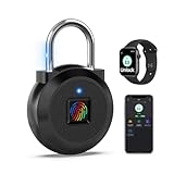 Eseesmart Fingerprint Padlock, Locker Bluetooth, Mobile APP, Smart Padlock with Keyless Biometric, Water Resistant, Suitable for Gym, School, Luggage Bags, Locker and Storage