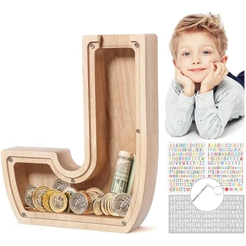 MoneRffi A-Z Letters Wooden Piggy Bank Cover