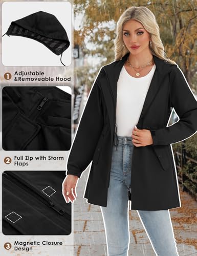 Chubasquero impermeable al aire libre para mujer ideal para días lluviosos 4