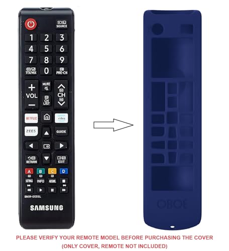 Image of OBOE Silicone Tv Remote Cover for Samsung Smart Tv Remote, F-Dark Blue
