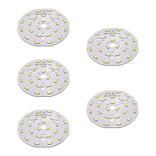 Bettomshin Led Chip Bulb 12W 300Ma 36-42V 85Mm Smd Module Circuit Aluminum Board Pure White Super Bright 6500K Floodlight 5Pcs #TOP6