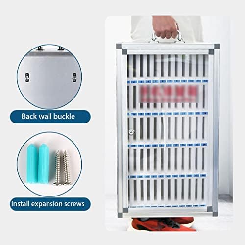 36-Slot Wall Mounted Phone Locker - Secure Cell Phone Storage Cabinet for Office, Conference, Classroom, Factory - Silver - Ideal for Organizing Devices