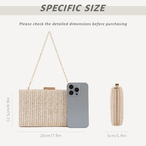 Image of GOKTOW Straw Clutch Purse Raffia Rattan Summer Woven Beach Handbags for Women Vacation Travel 2024