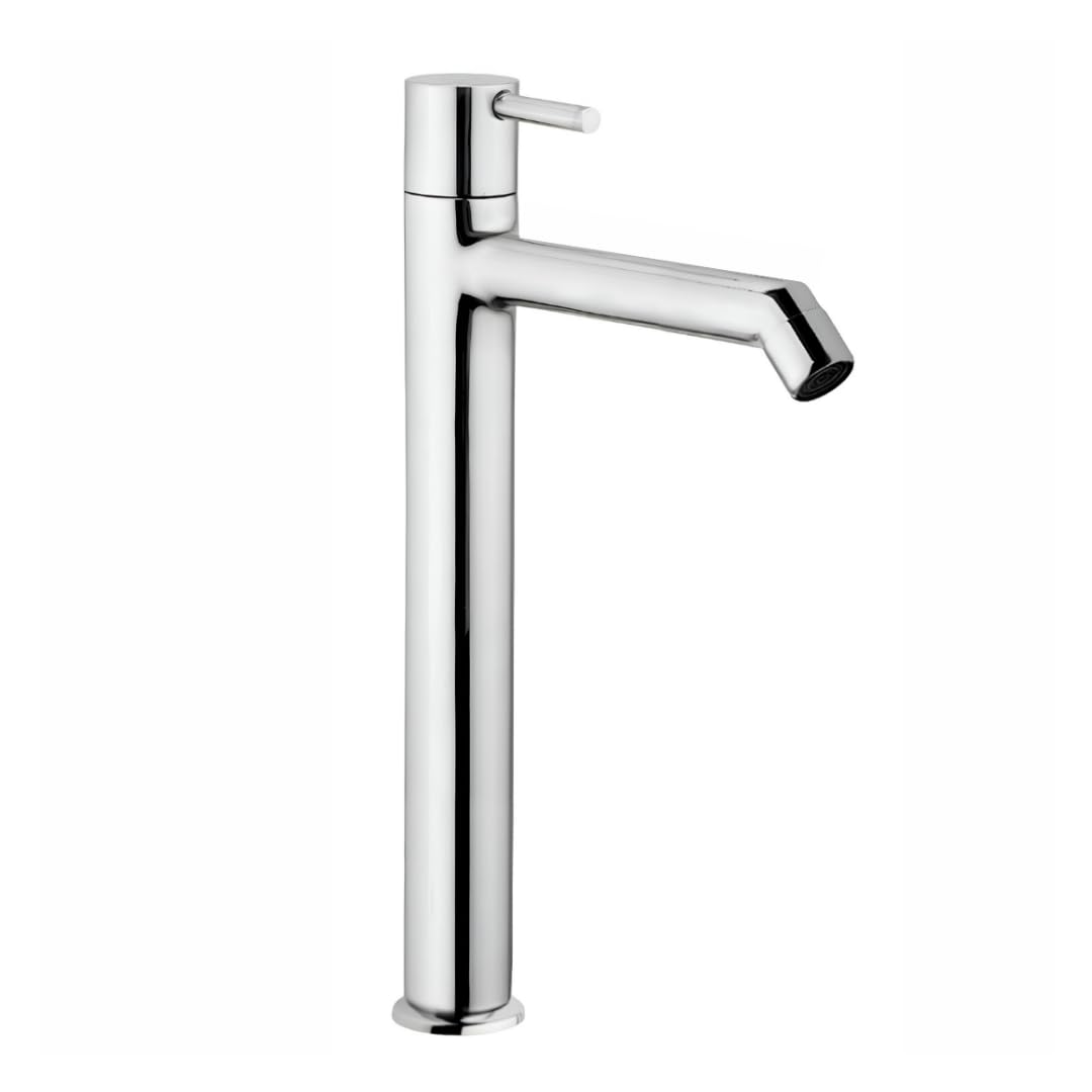 Pillar Cock for Bathroom, 12 Inch Tall Extended Body, SS-304, Chrome Finish, Table Top Wash Basin Water Tap for Bathroom, Kitchen Sink Tap (FE120)