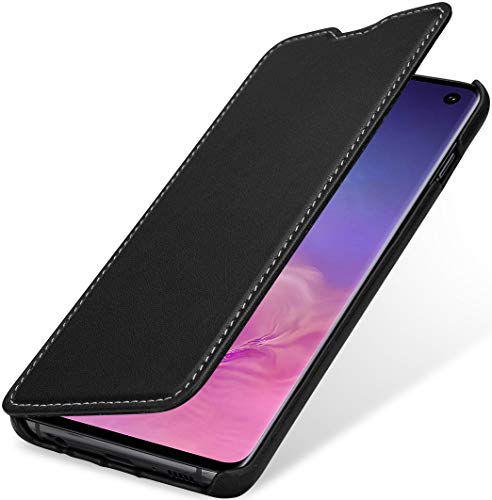 StilGut - Funda de Piel Book Type Compatible con Samsung Galaxy S10, napa Negro